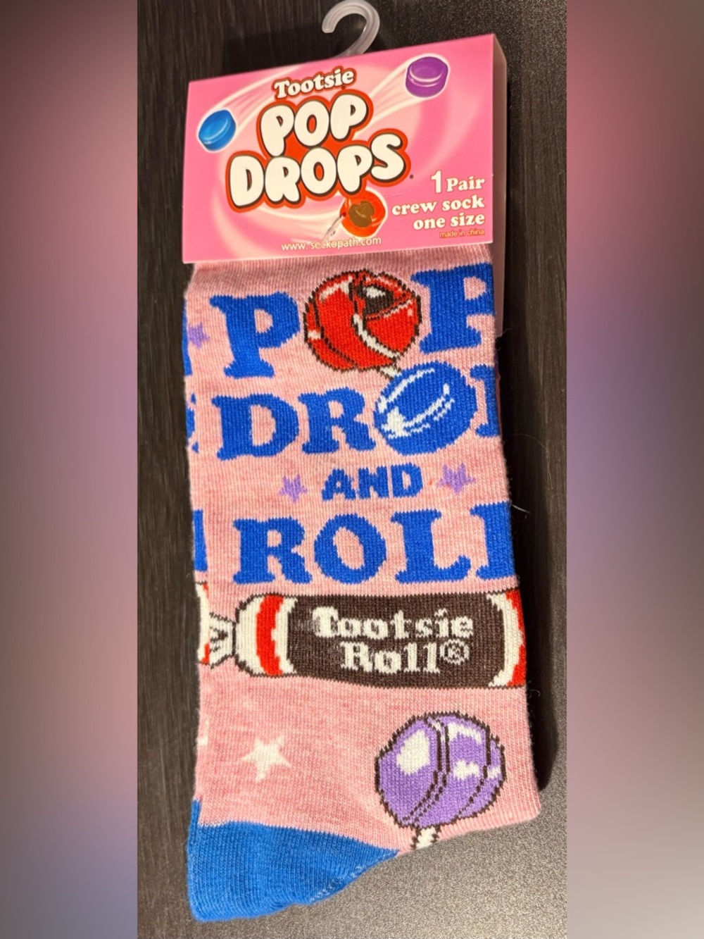 Hot Sox Pink Candy Graphic Crew Socks